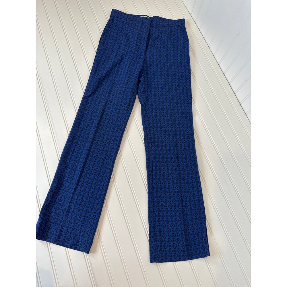 Sandro Blue & Black High Waisted Straight Leg Pants Designer Size 0 / XS - Picture 2 of 7